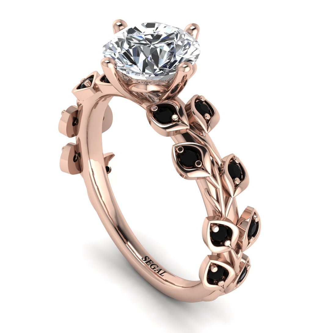 Leaves All Around Rose Gold Diamond Ring - Sydney 2ct No. 32